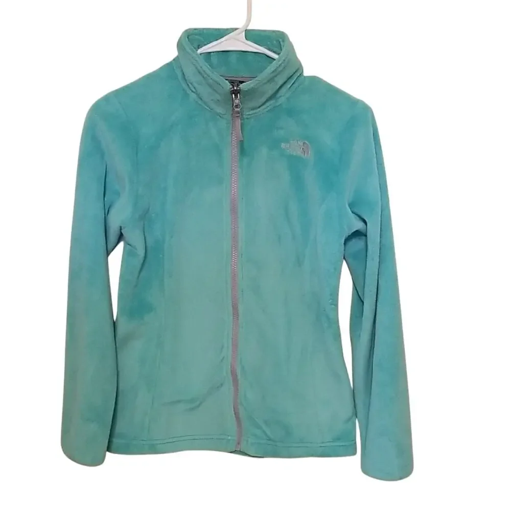 The North Face Girl's Teal Fleece Warm Cozy Zip Up Jacket Size Large (14/16)